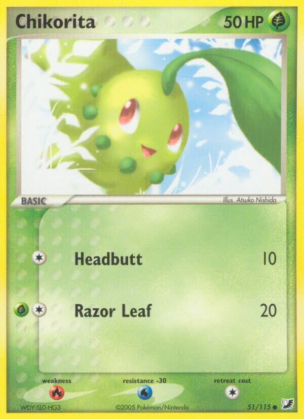 Chikorita 051/117 — EX Forze Segrete (Italian Pokémon TCG card)