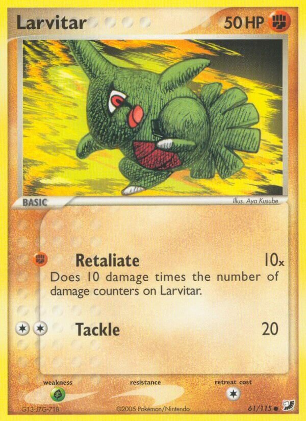 Larvitar 061/117 — EX Forze Segrete (Italian Pokémon TCG card)