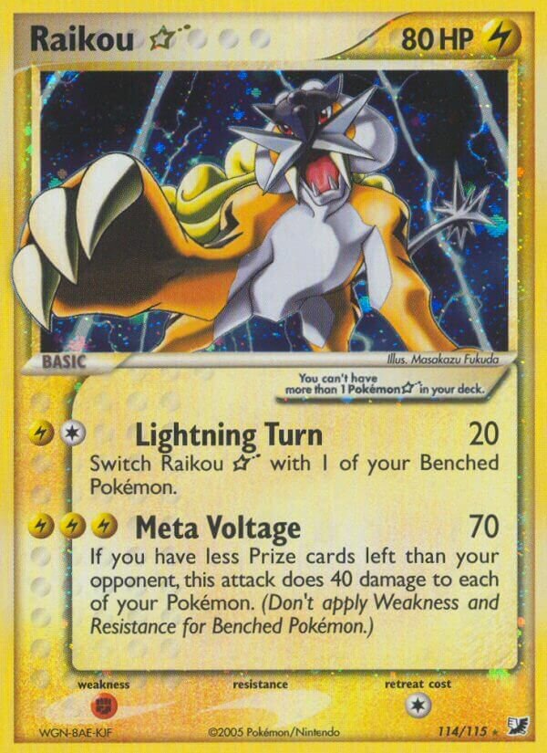 Raikou ☆ 114/117 — EX Forze Segrete (Italian Pokémon TCG card)