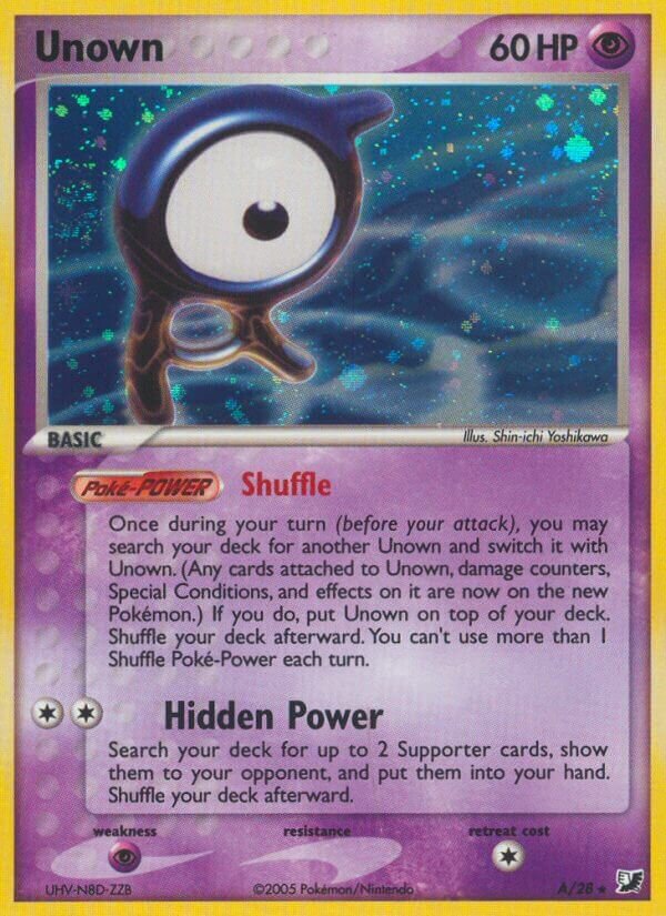 Unown A/28 — EX Forze Segrete (Italian Pokémon TCG card)