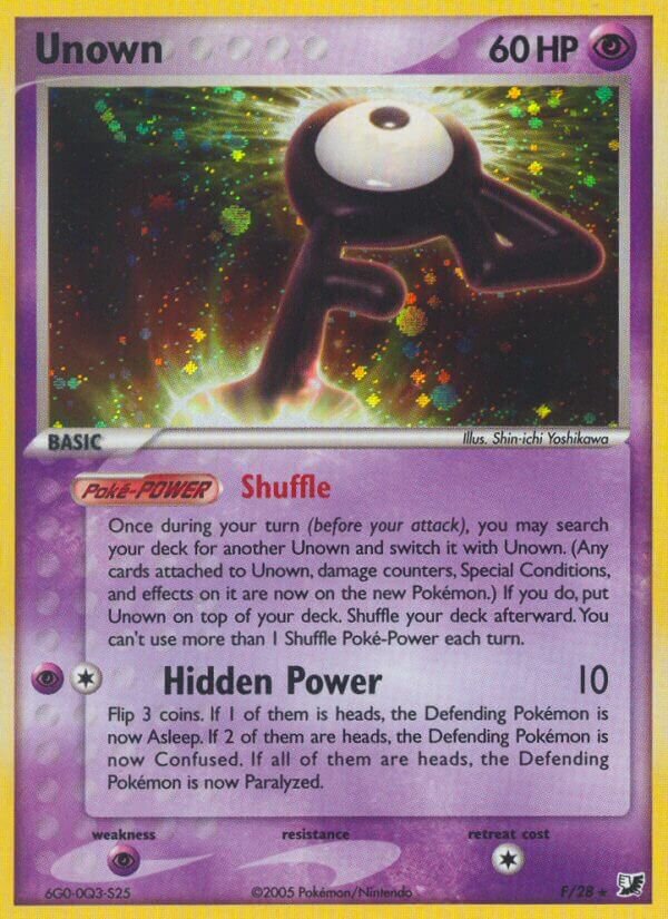 Unown F/28 — EX Forze Segrete (Italian Pokémon TCG card)