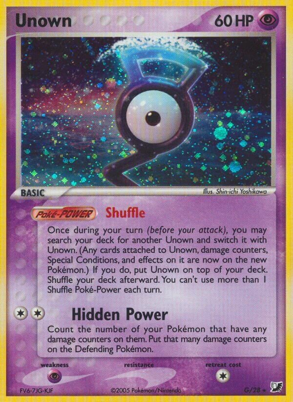 Unown G/28 — EX Forze Segrete (Italian Pokémon TCG card)