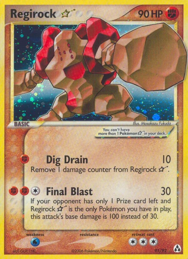 Regirock ☆ 091/93 — EX La Leggenda di Mew (Italian Pokémon TCG card)