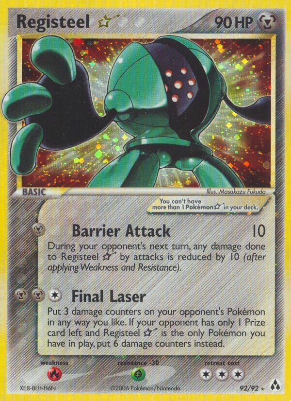 Registeel ☆ 092/93 — EX La Leggenda di Mew (Italian Pokémon TCG card)