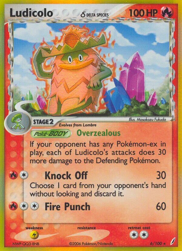 Ludicolo 006/100 — EX Guardiani dei Cristalli (Italian Pokémon TCG card)