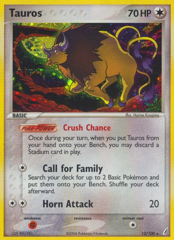 Tauros 012/100 — EX Guardiani dei Cristalli (Italian Pokémon TCG card)