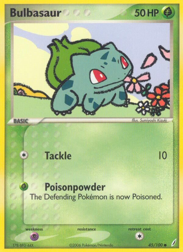 Bulbasaur 045/100 — EX Guardiani dei Cristalli (Italian Pokémon TCG card)