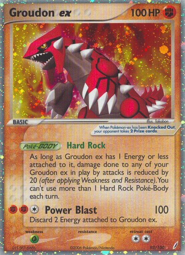 Groudon ex 093/100 — EX Guardiani dei Cristalli (Italian Pokémon TCG card)