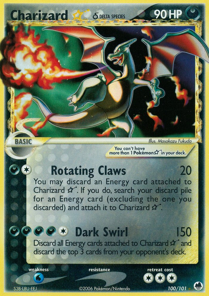 Charizard ☆ 100/101 — EX L’Isola dei Draghi (Italian Pokémon TCG card)