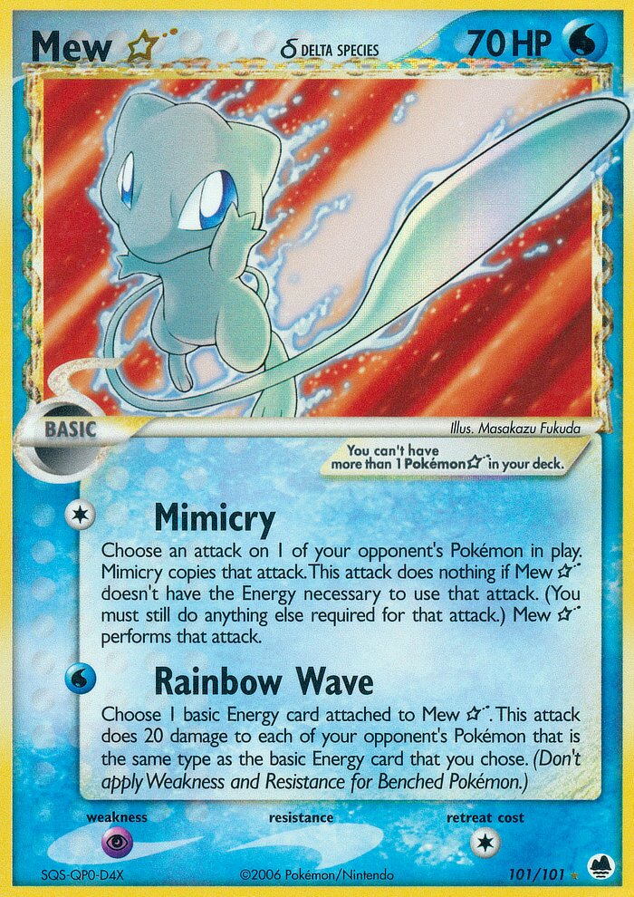 Mew ☆ 101/101 — EX L’Isola dei Draghi (Italian Pokémon TCG card)