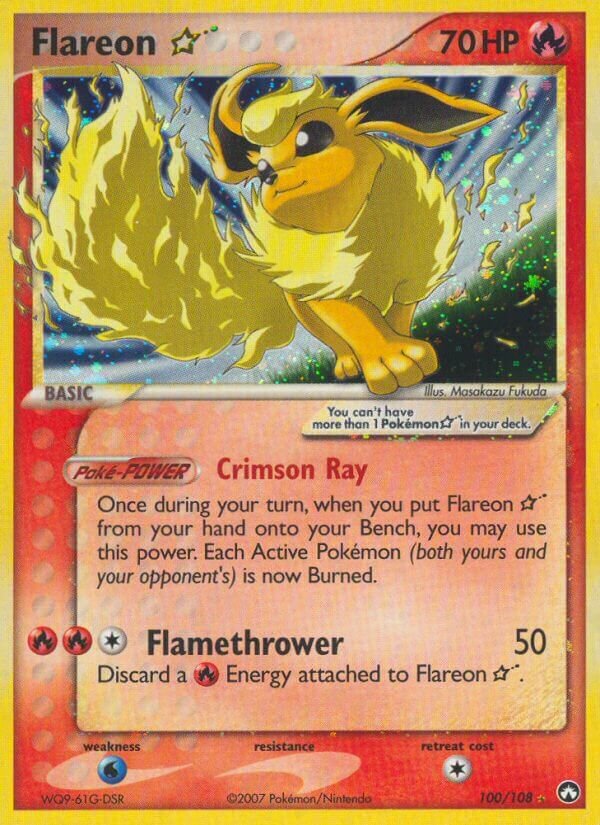 Flareon ☆ 100/108 — EX Power Keepers (Italian Pokémon TCG card)