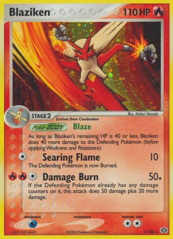 Blaziken 001/107 — EX Smeraldo (Italian Pokémon TCG card)