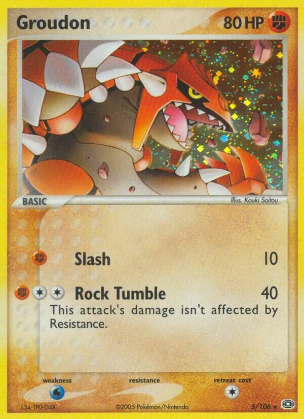 Groudon 005/107 — EX Smeraldo (Italian Pokémon TCG card)