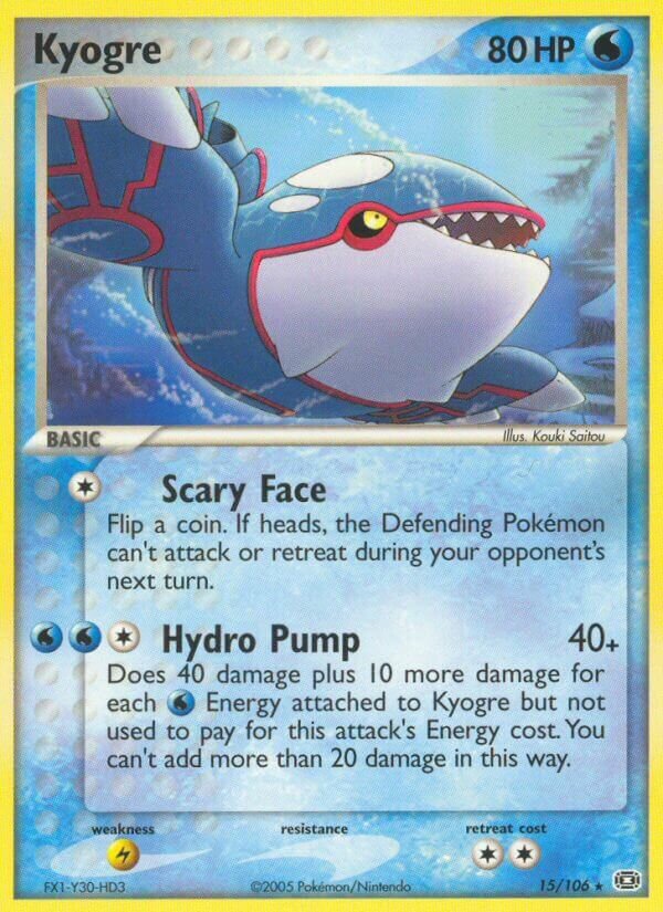 Kyogre 015/107 — EX Smeraldo (Italian Pokémon TCG card)