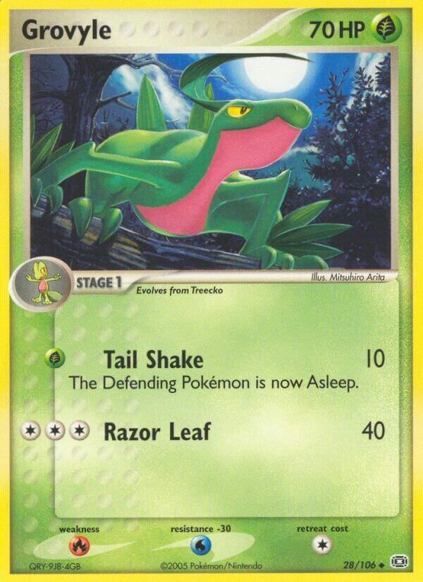 Grovyle 028/107 — EX Smeraldo (Italian Pokémon TCG card)