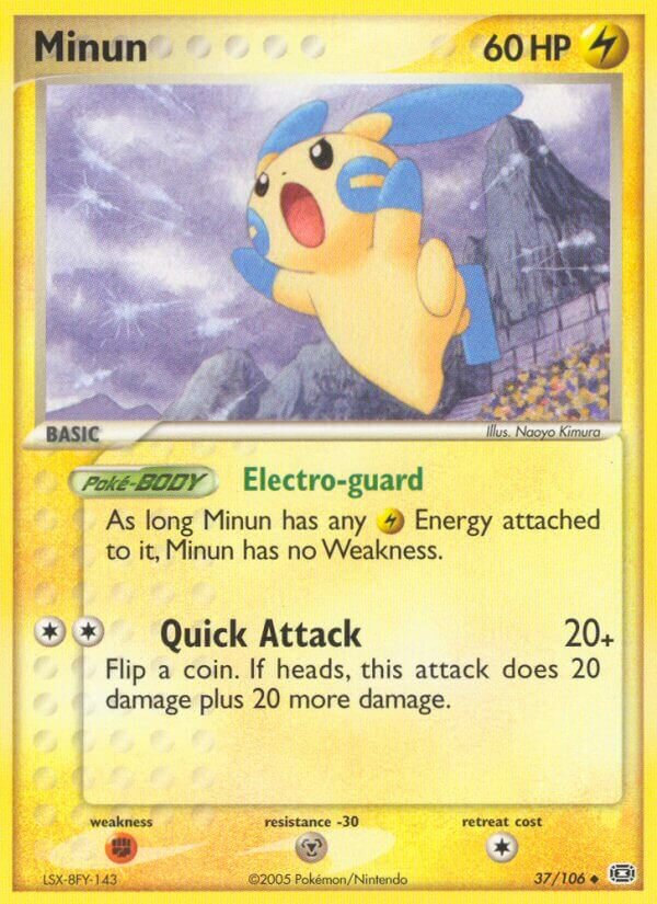 Minun 037/107 — EX Smeraldo (Italian Pokémon TCG card)