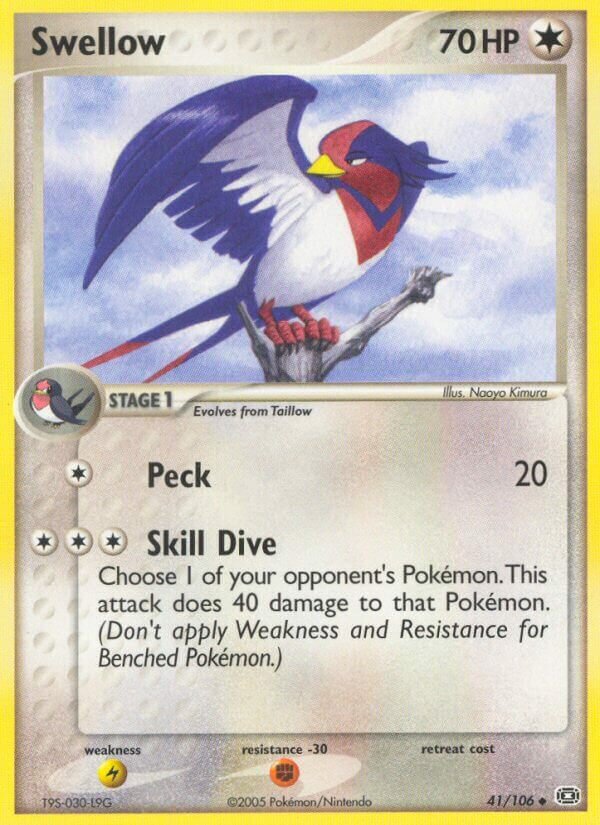 Swellow 041/107 — EX Smeraldo (Italian Pokémon TCG card)