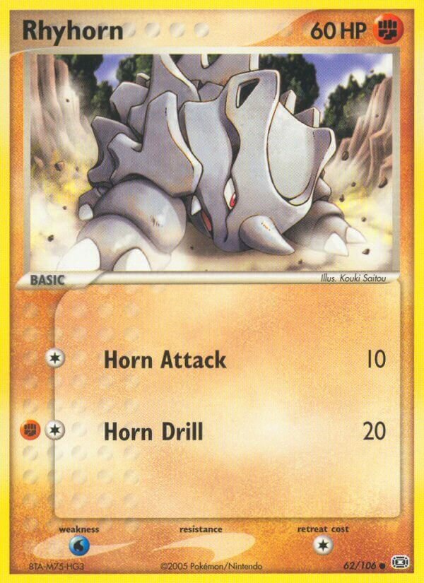 Rhyhorn 062/107 — EX Smeraldo (Italian Pokémon TCG card)