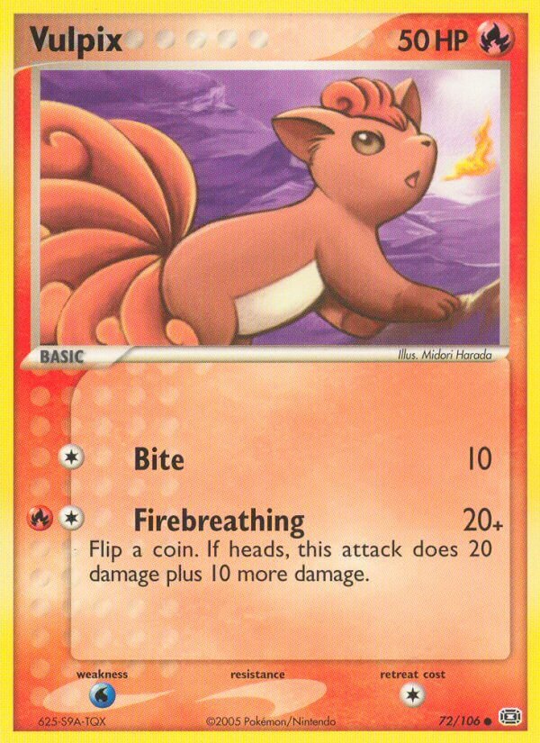 Vulpix 072/107 — EX Smeraldo (Italian Pokémon TCG card)