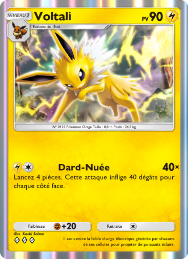 Voltali 102 — Puissance Génétique (French Pokémon TCG card)