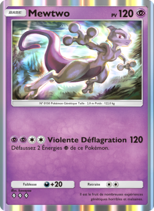 Mewtwo 128 — Puissance Génétique (French Pokémon TCG card)