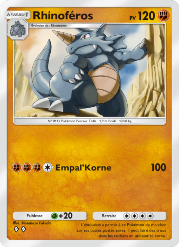 Rhinoféros 157 — Puissance Génétique (French Pokémon TCG card)