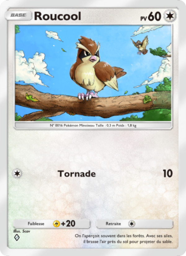 Roucool 186 — Puissance Génétique (French Pokémon TCG card)