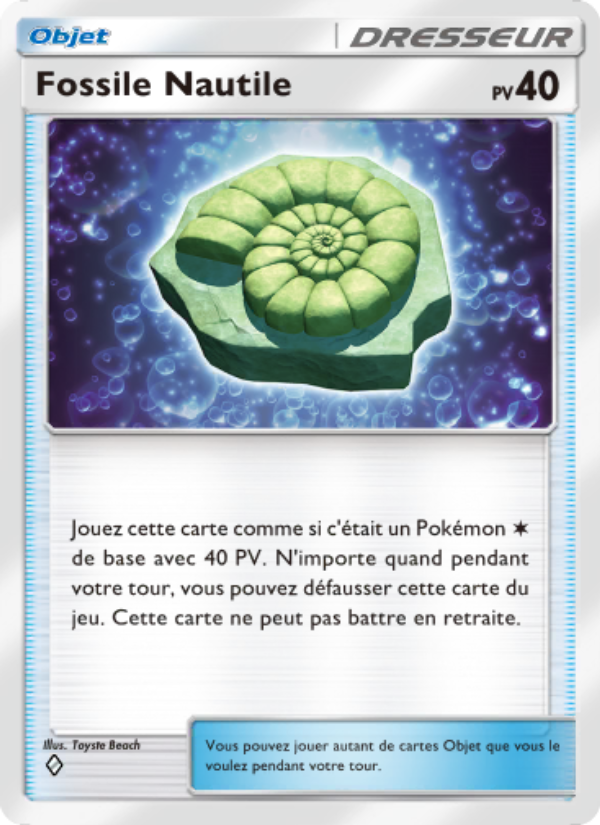 Fossile Nautile 216 — Puissance Génétique (French Pokémon TCG card)