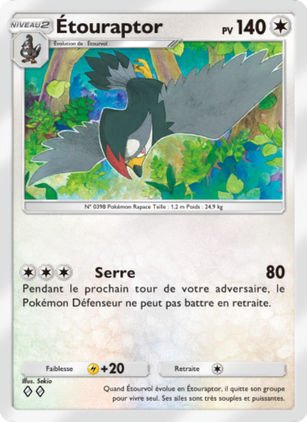 Étouraptor 134 — Choc Spatio-Temporel (French Pokémon TCG card)