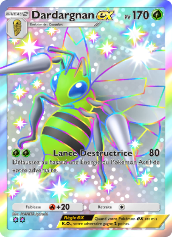 Dardargnan-ex 107 — Réjouissances Rayonnantes (French Pokémon TCG card)