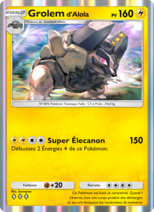 Grolemd'Alola 061 — Gardiens Astraux (French Pokémon TCG card)