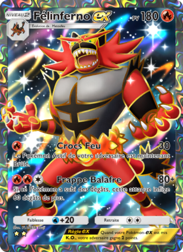 Félinferno-ex 182 — Gardiens Astraux (French Pokémon TCG card)