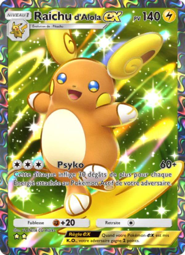 Raichud'Alola-ex 185 — Gardiens Astraux (French Pokémon TCG card)