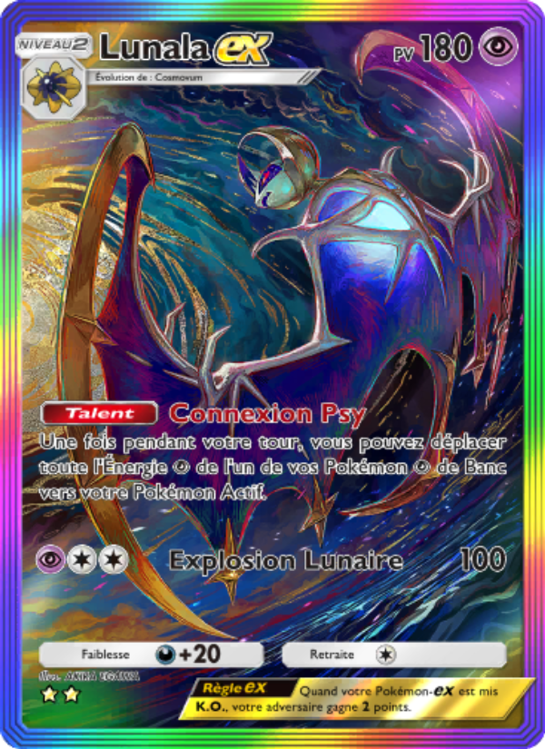 Lunala-ex 204 — Gardiens Astraux (French Pokémon TCG card)
