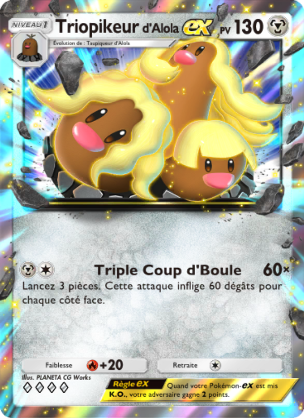 Triopikeur d'Alola-ex 047 — Crise Interdimensionnelle (French Pokémon TCG card)