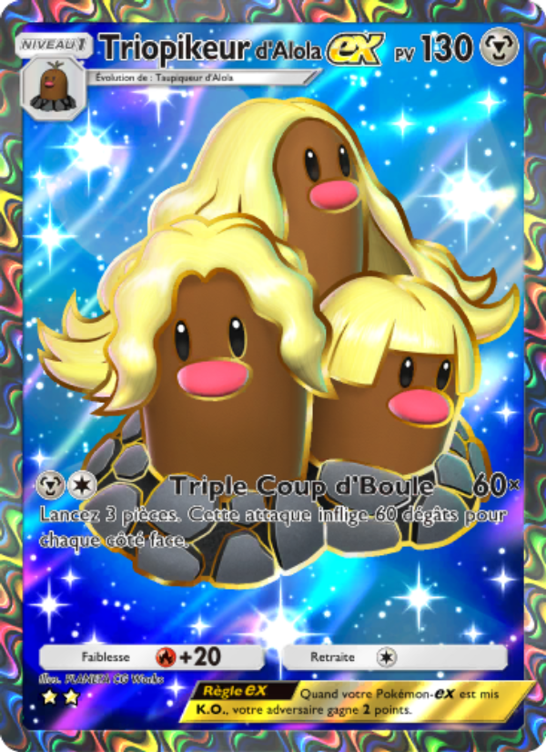 Triopikeur d'Alola-ex 080 — Crise Interdimensionnelle (French Pokémon TCG card)