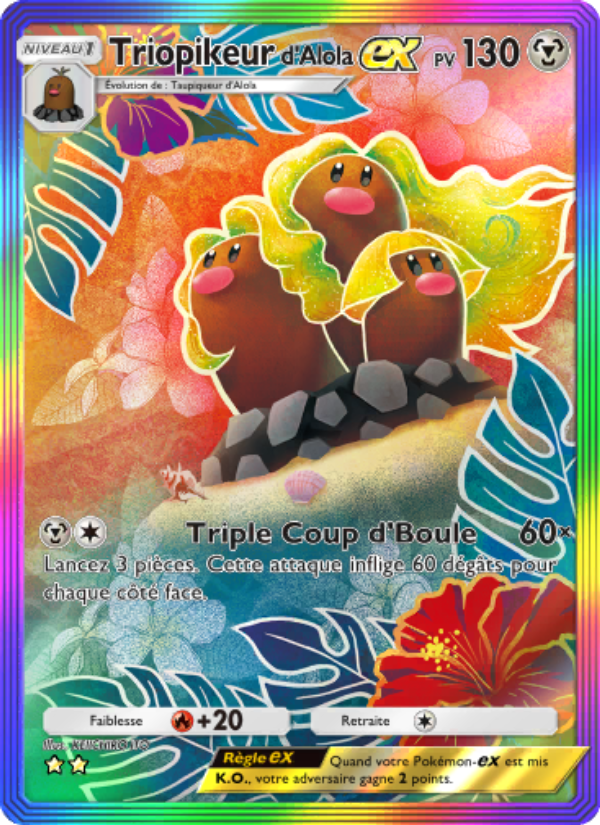 Triopikeur d'Alola-ex 087 — Crise Interdimensionnelle (French Pokémon TCG card)