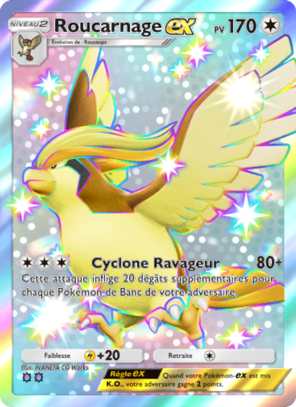 Roucarnage-ex 102 — Crise Interdimensionnelle (French Pokémon TCG card)