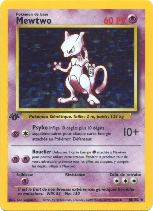 Mewtwo 10 — Set de Base (French Pokémon TCG card)