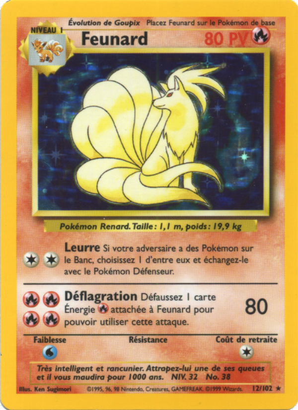 Feunard 12 — Set de Base (French Pokémon TCG card)