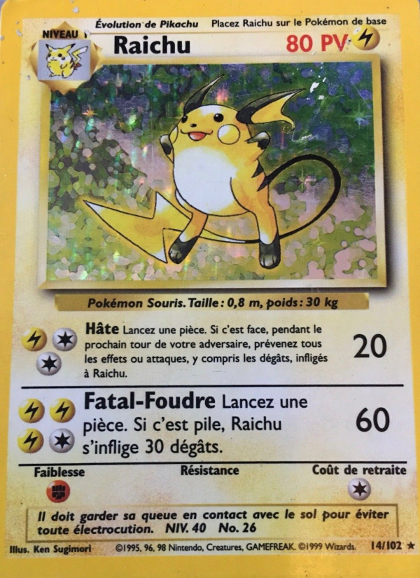 Raichu 14 — Set de Base (French Pokémon TCG card)