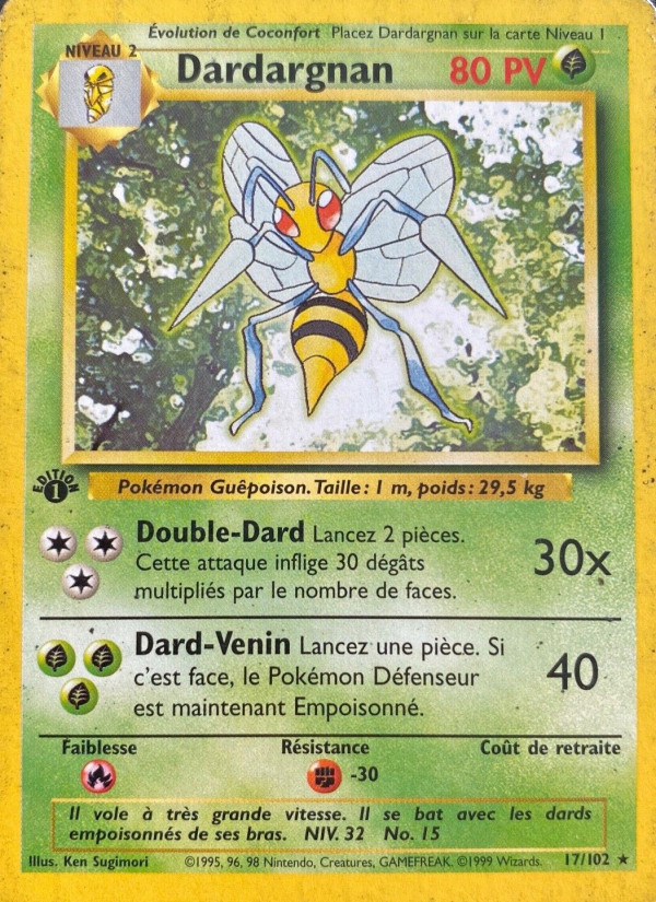 Dardargnan 17 — Set de Base (French Pokémon TCG card)