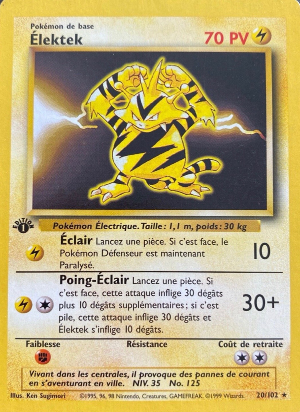 Élektek 20 — Set de Base (French Pokémon TCG card)