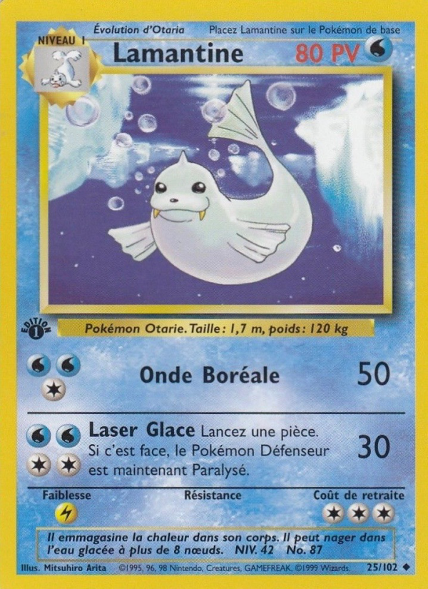 Lamantine 25 — Set de Base (French Pokémon TCG card)
