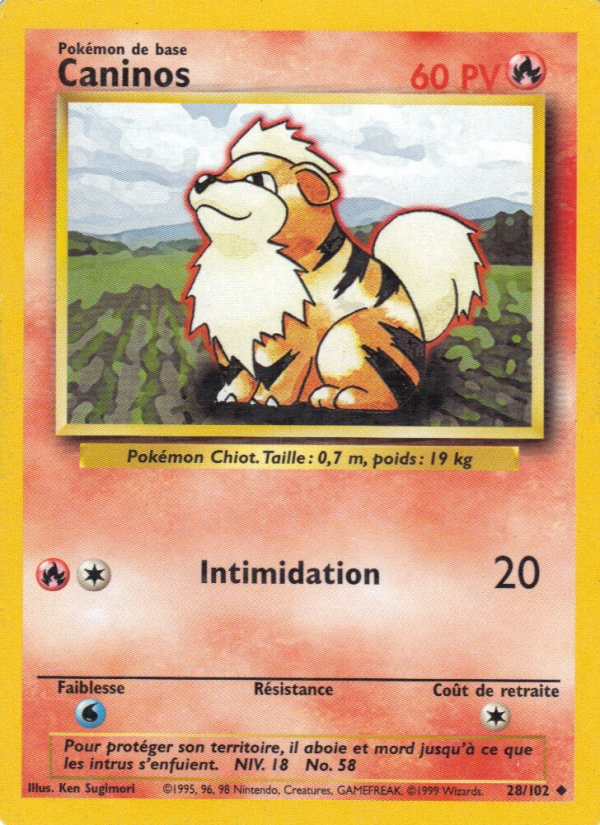 Caninos 28 — Set de Base (French Pokémon TCG card)