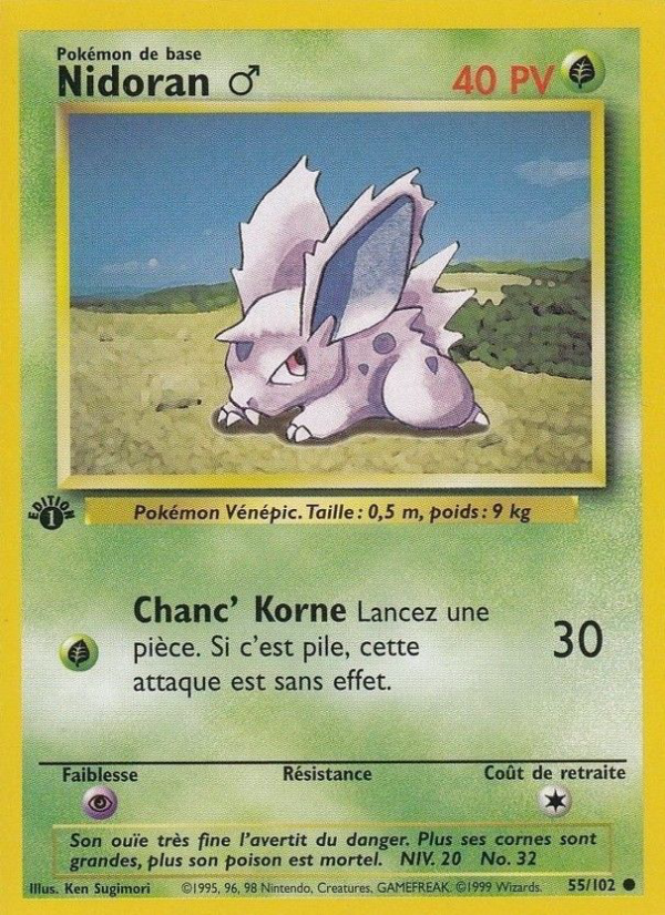 Nidoran ♂ 55 — Set de Base (French Pokémon TCG card)
