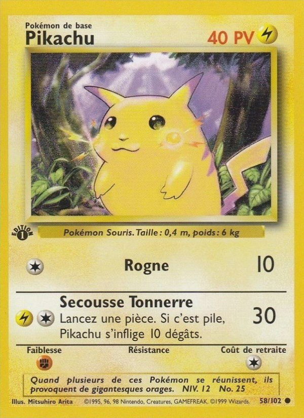 Pikachu 58 — Set de Base (French Pokémon TCG card)