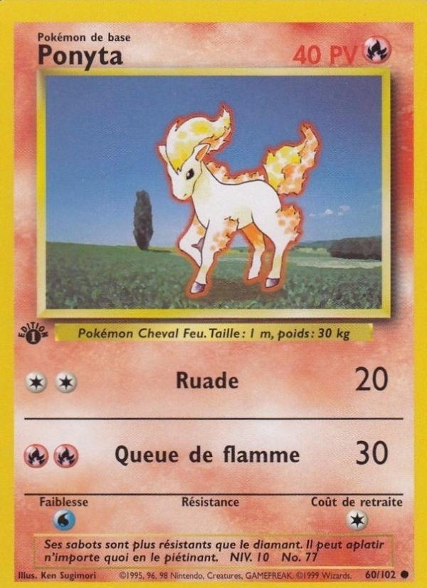 Ponyta 60 — Set de Base (French Pokémon TCG card)