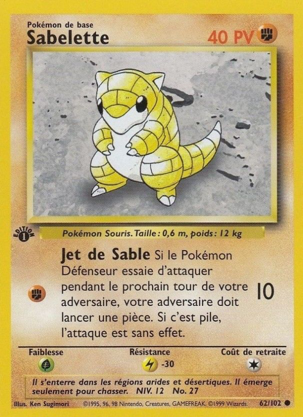Sabelette 62 — Set de Base (French Pokémon TCG card)