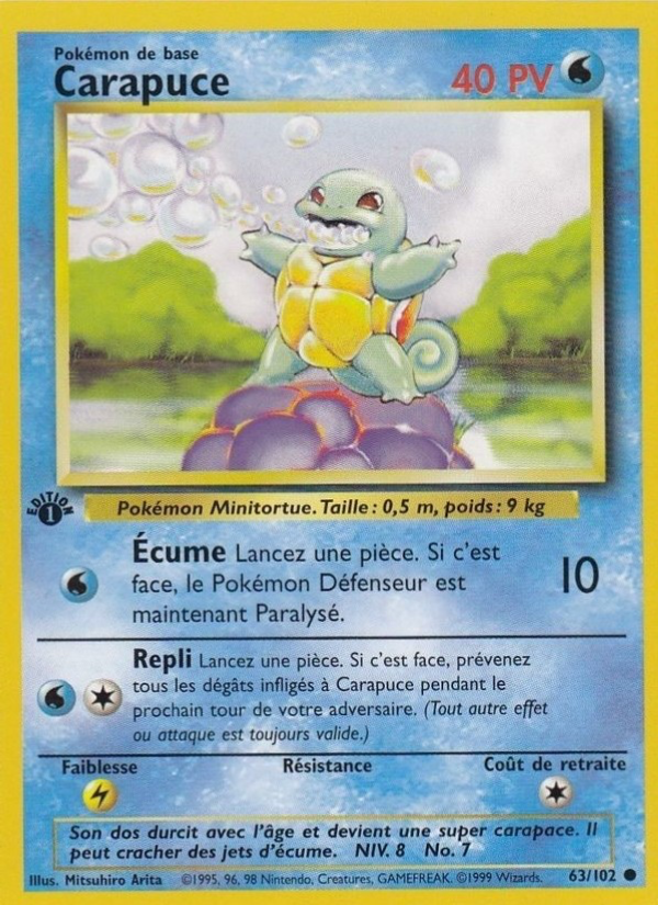 Carapuce 63 — Set de Base (French Pokémon TCG card)